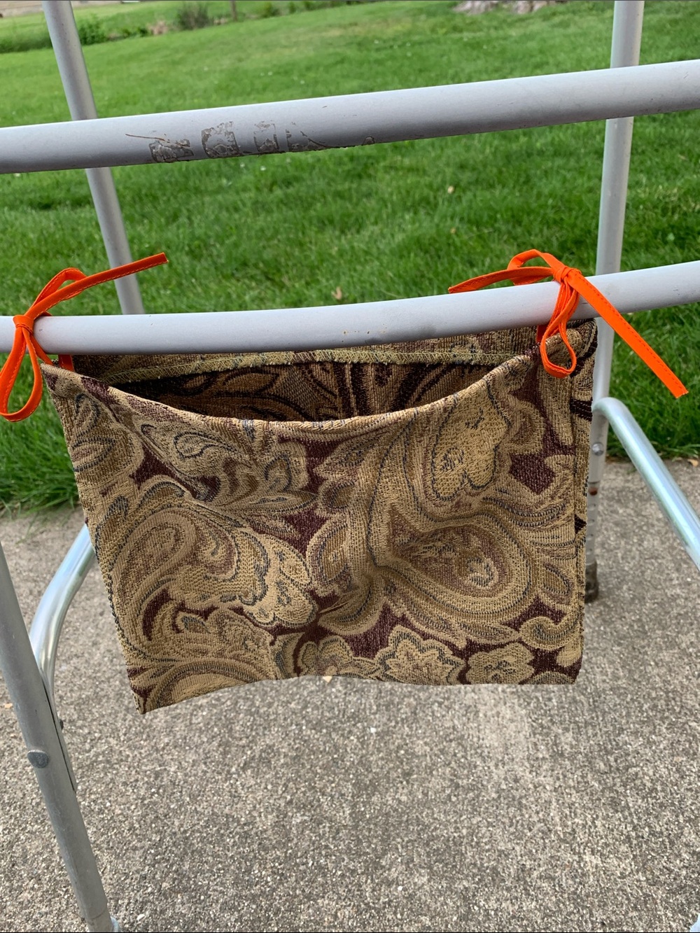 Paisley Tapestry Organizer Pouch in Brown and Tan